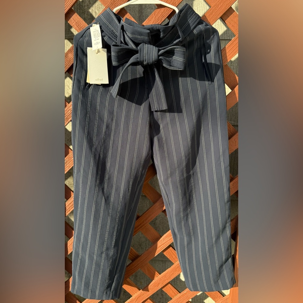 NWT - Wilfred Jallade Tie-Waist Pinstripe Pants - Size 2